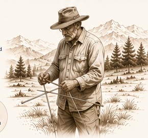 Water diviner illustration
